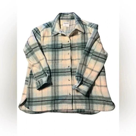 Old Navy Plaid Flannel Thick shacket, jacket, shirt size large - Picture 1 of 5
